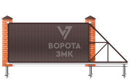 Откатные ворота 2500×3000 под профлист ЗМК-7773