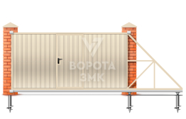 Откатные ворота 2800×2000 с установкой ЗМК-7786