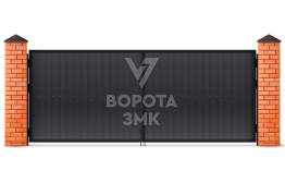 Металлические распашные ворота из профнастила 2500×2250 ЗМК-5192