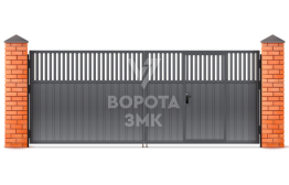 Распашные ворота с калиткой для дачи 2500×2750 ЗМК-4815
